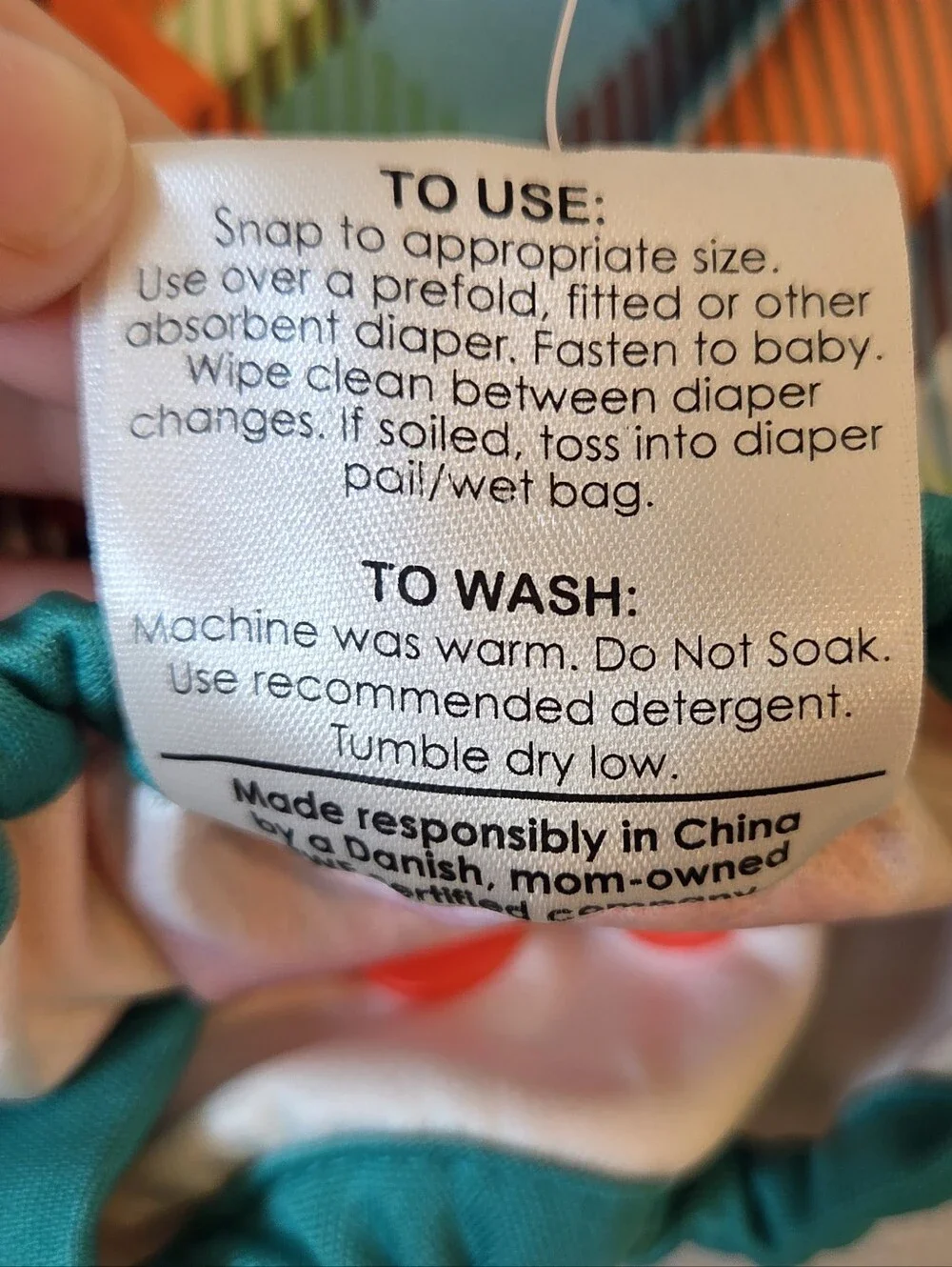 NWT Rumparooz Teal Trim Multicolor Plaid Cloth Diaper Cover - Newborn